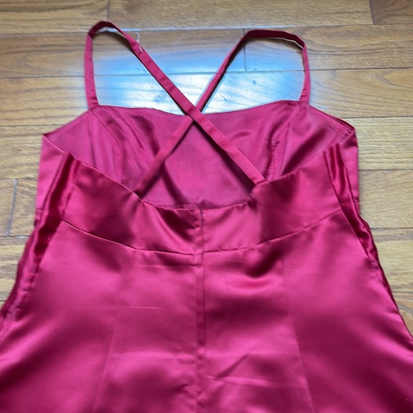 BILL LEVKOFF Dress Formal Cranberry Red Prom Wedding Straps Womens 18 - Picture 12 of 15